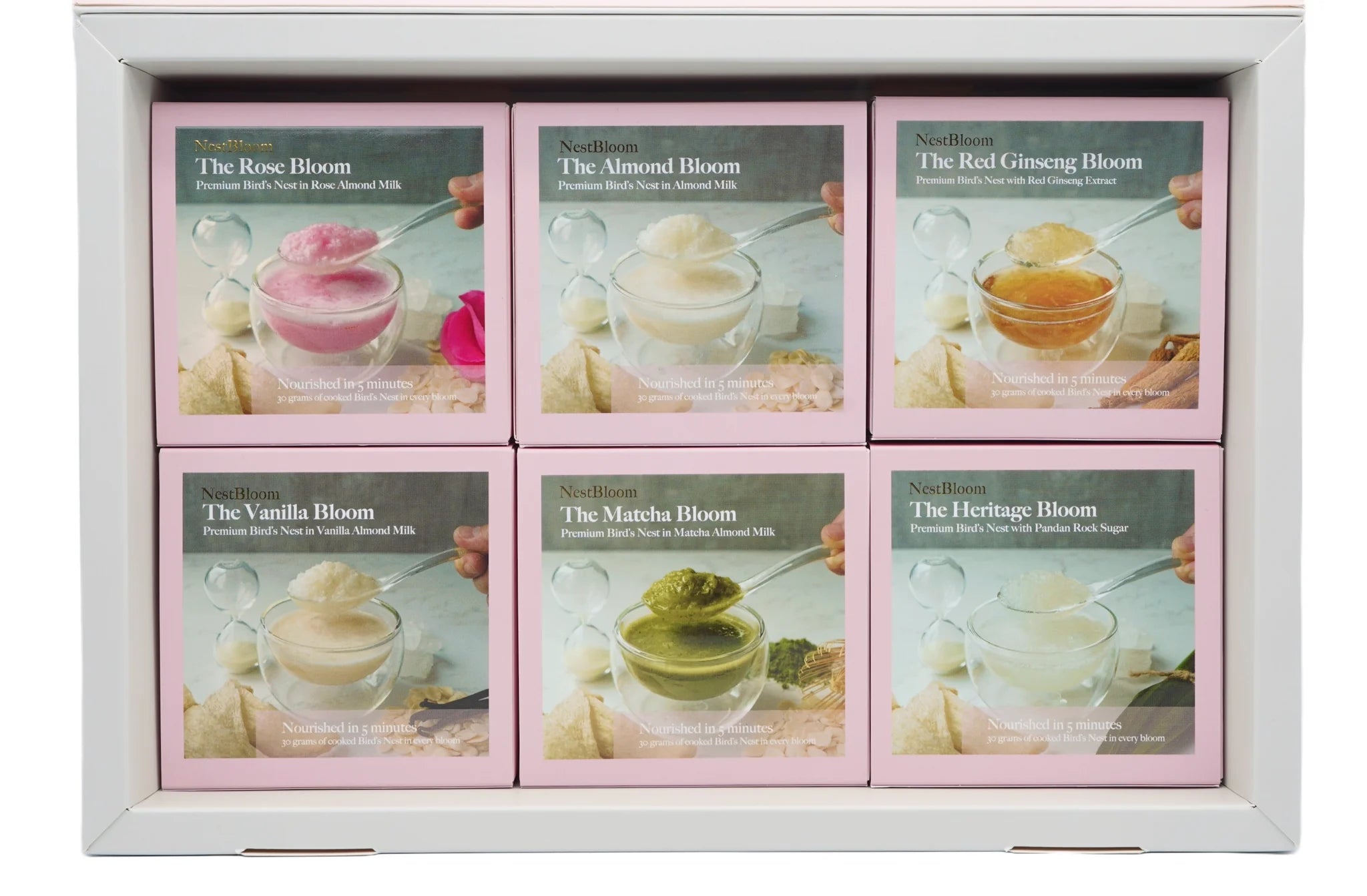 NestBloom Classic Box of 6 Birds Nests before and after